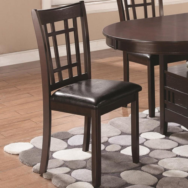 BM69065 Armless Dining Side Chair, Espresso Brown & Black, Set of 2