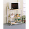Kitchen Cart with 3 Shelves & 2 Storage Compartments, Brown And White - BM69270