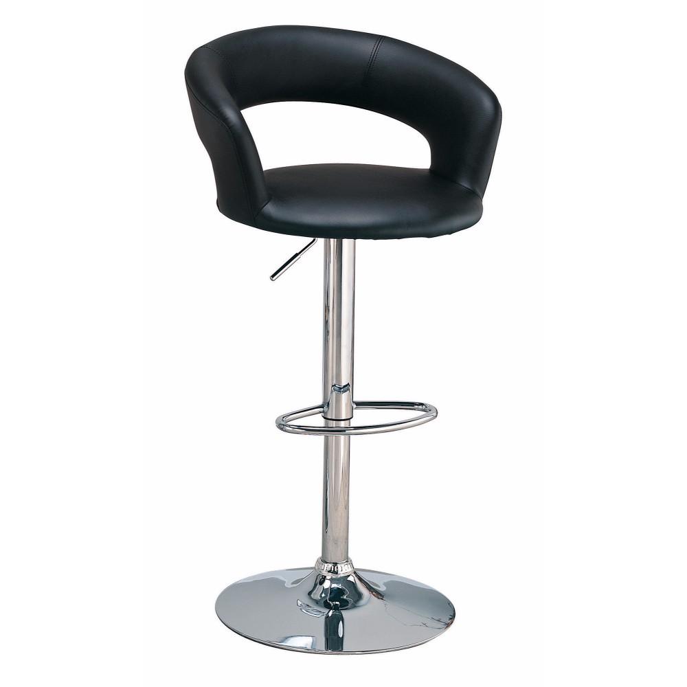 BM69362 Faux Leather Bar Stool, Black