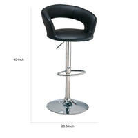 BM69362 Faux Leather Bar Stool, Black