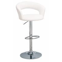 BM69363 Faux Leather Bar Stool, White