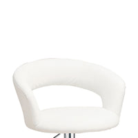 BM69363 Faux Leather Bar Stool, White