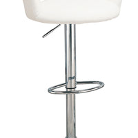 BM69363 Faux Leather Bar Stool, White