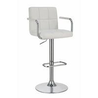 Grid Adjustable Swiveling Bar Stool, White - BM69392