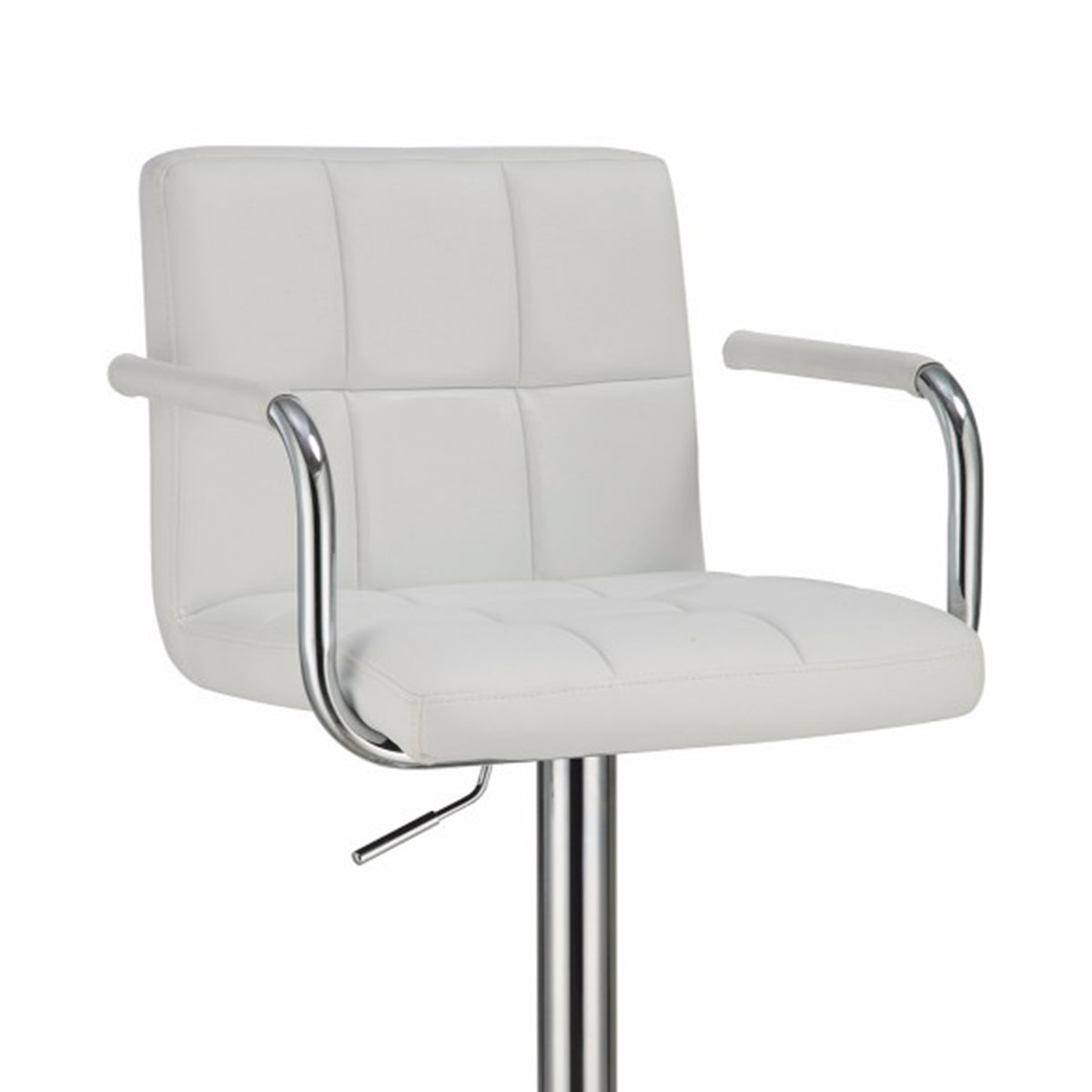 Grid Adjustable Swiveling Bar Stool, White - BM69392