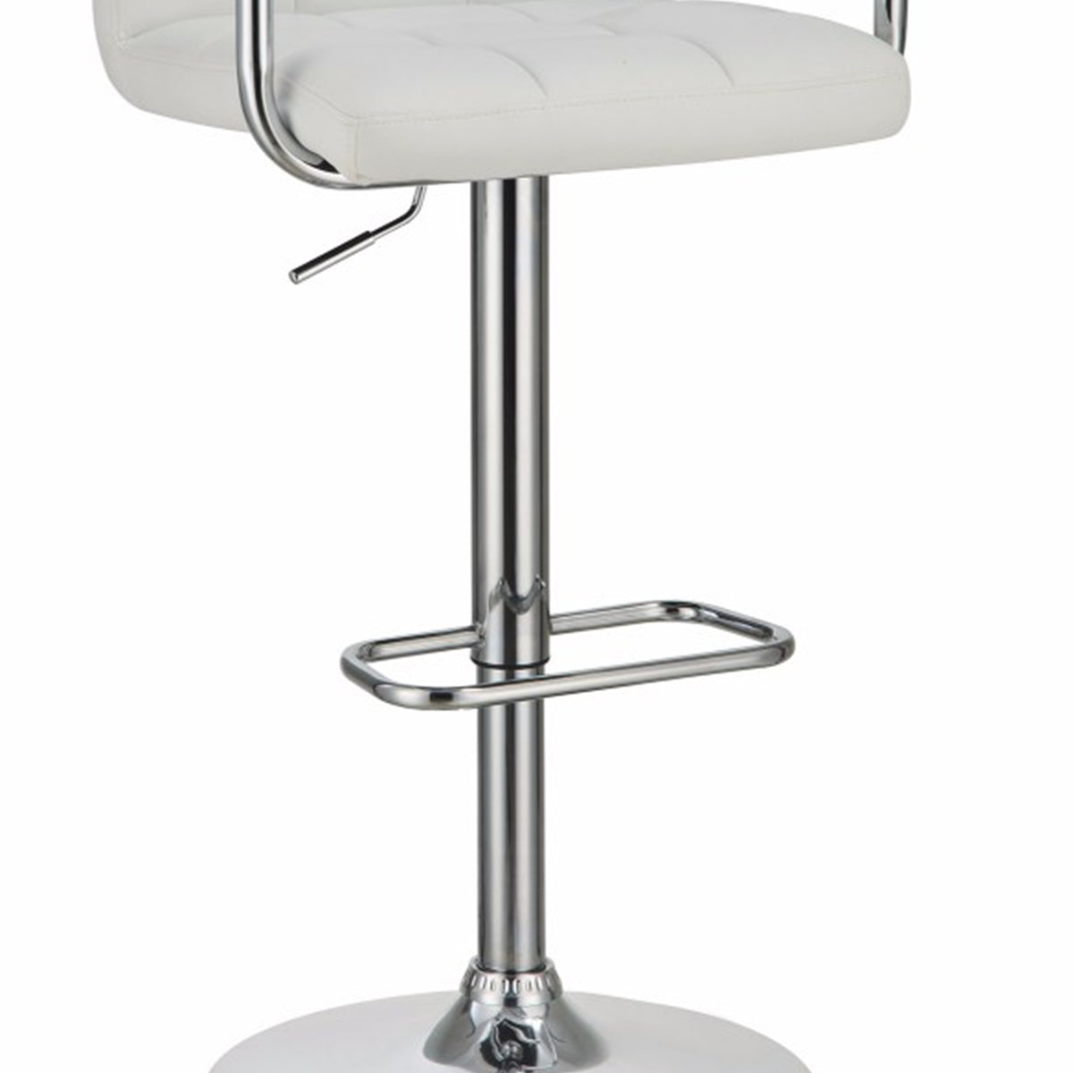 Grid Adjustable Swiveling Bar Stool, White - BM69392