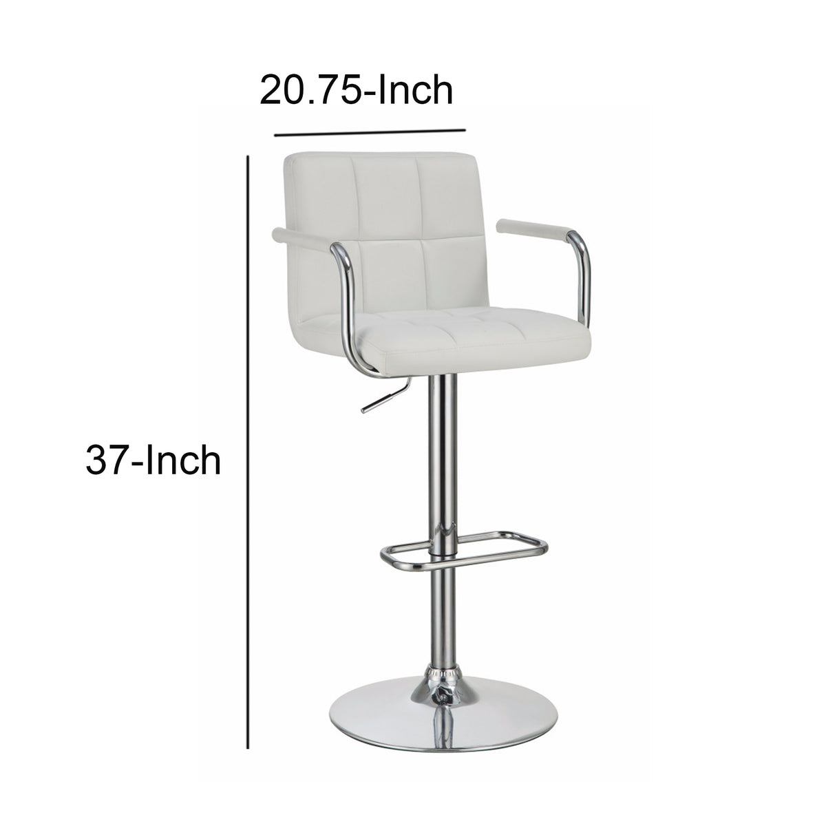 Grid Adjustable Swiveling Bar Stool, White - BM69392