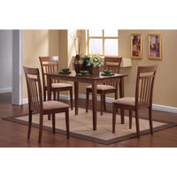 BM69424 Classy 5 Piece Wooden Dining Table Set, Brown