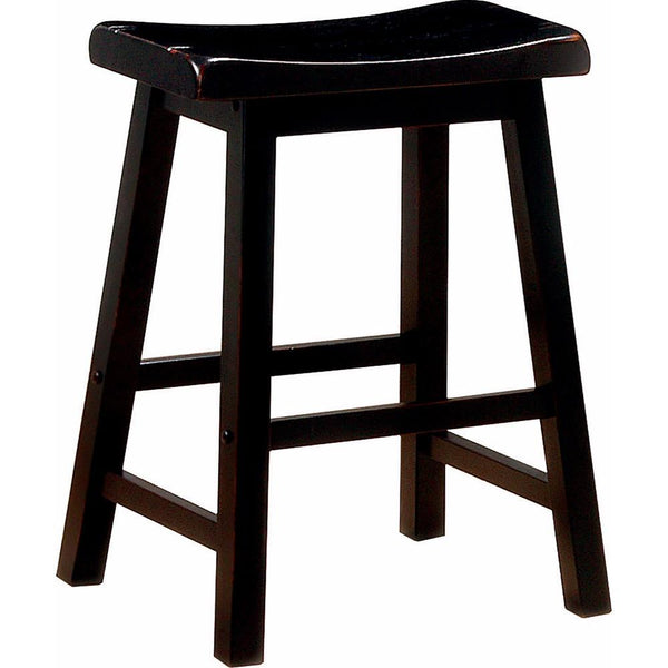 BM69425 Wooden Casual Counter Height Stool, Dark Brown, Set of 2