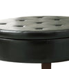 Traditional Round Tufted Storage Ottoman, Dark Brown - BM69631