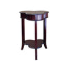 Clover Shaped Wooden End Table with Flared Legs, Cherry Brown - BM94694