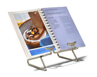 Benzara Easy Reading Metal Cook book Holder, Silver - BM164487