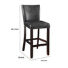 29 Inch Wood Bar Stool, Set of 2, Cappuccino Brown, Black - BM160757