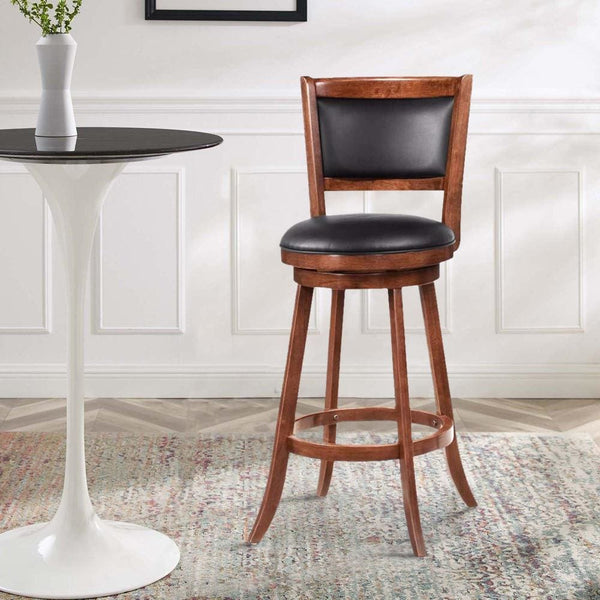 BM69022 Contemporary 29" Bar Stool with Upholstered Seat, Brown ,Set of 2