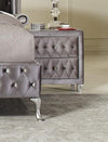 BM182731 Fabric Upholstered Nightstand with Button-Tufting, Gray