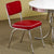 Leather Upholstered Metallic Retro Dining Side Chair, Red, Set of 2 - BM182770