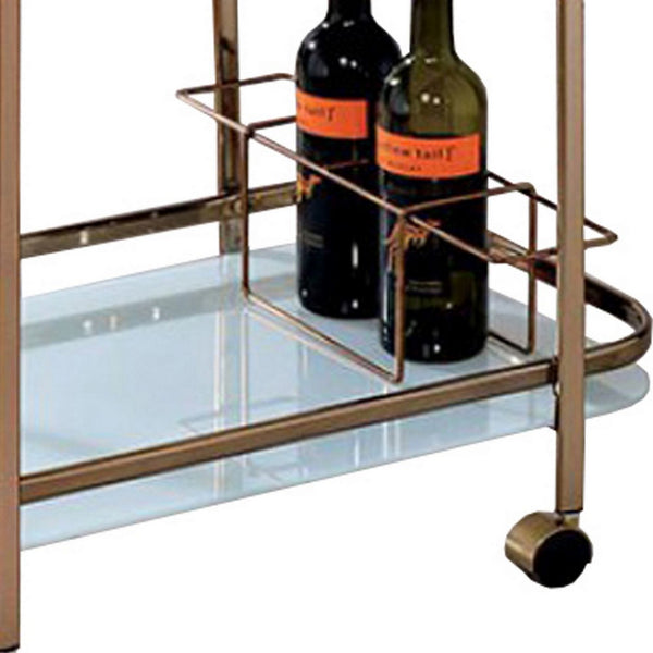 Tiana Contemporary Serving Cart In Champagne Finish - BM123225