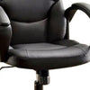 Leatherette Padded Office Chair with Pneumatic Adjustable Height,Dark Gray - BM131835