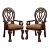 BM131195 Wyndmere Traditional Arm Chair, Cherry Finish, Set Of 2