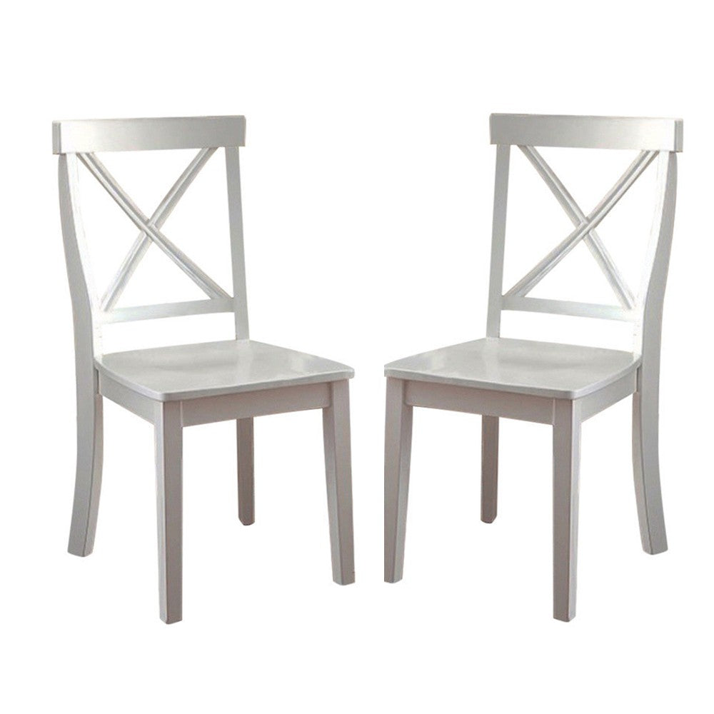 Wooden Armless Side chair, White, Pack of 2 - BM166183