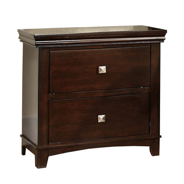 BM123109 Pebble Transitional Nightstand, Brown Cherry Finish