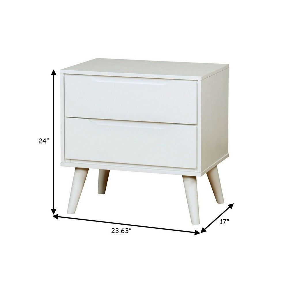 Lennart II Mid Century Modern Nightstand, White Finish - BM123114