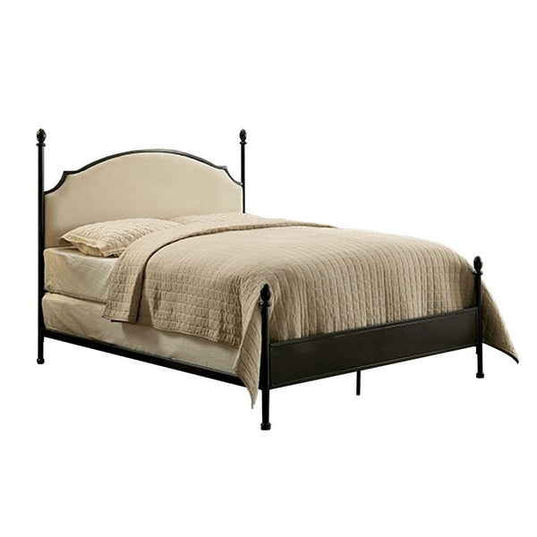 Transitional Full Size Bed with Ball Finials, Black  - BM123715