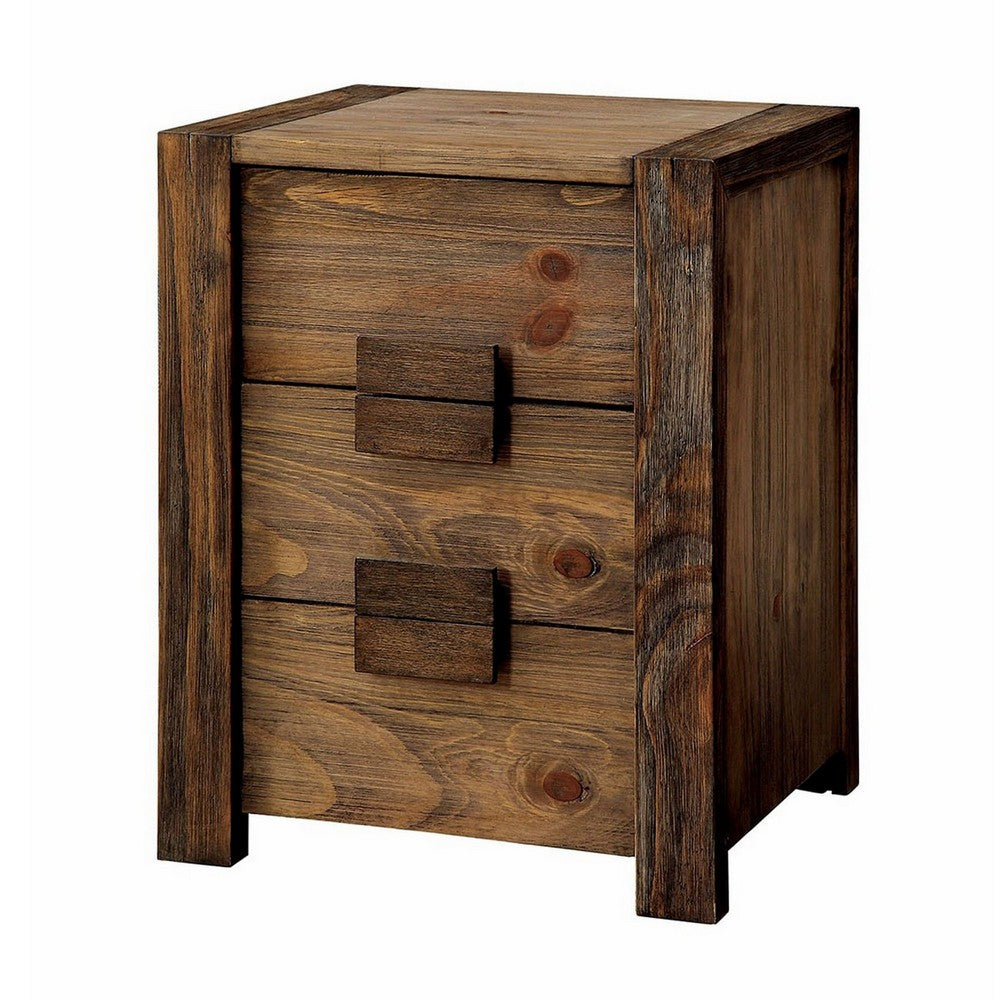 BM123146 Janeiro Transitional Nightstand, Rustic Natural Tone