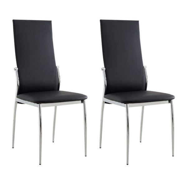 BM131828 Kalawao Contemporary Side Chair, Black Finish, Set Of 2