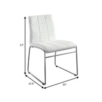 BM131831 Oahu Contemporary Side Chair With Steel Tube, White Finish, Set Of 2