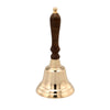 Handcrafted Brass Hand Bell With Wooden Handle, Gold and Brown - BM164572