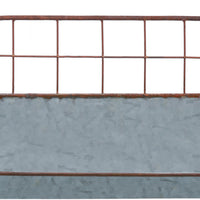 Galvanized Metal Wall Iron Shelves With Wired Back, Set Of 2, Gray - BM176941