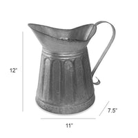 Benzara Vintage Style Galvanized Metal Milk Pitcher, Gray - BM166873