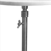 Aluminum Frame Round Side Table with Marble Top and Adjustable Height, White and Silver - BM213123