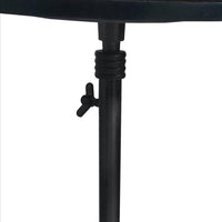 Toki Aluminum Frame Round Side Table with Marble Top and Adjustable Height, Black - BM213124