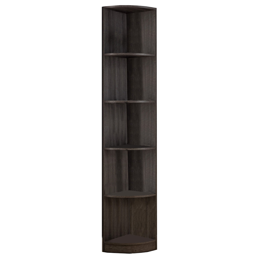 Wooden Corner Display Cabinet, Distressed Gray - BM179611