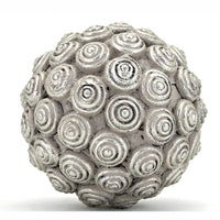 Handcrafted Decorative Orb Ball, Textured, Polyresin and Glass, Set of 3, Antique Silver - BM114474