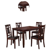 Wooden And Leather 5 Pieces Dining Set In Brown And Black - BM167131