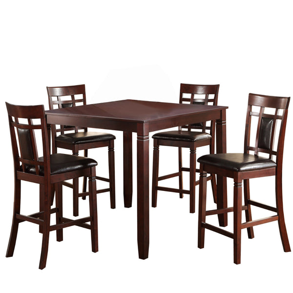 Swish Cashew Wood 5 Pieces Counter Height Dining Set In Brown - BM167134