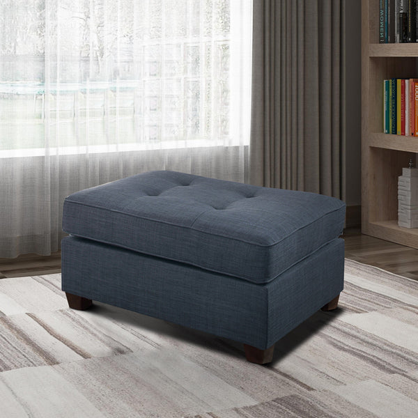 Cocktail Ottoman In Blue Dorris Fabric - BM166752