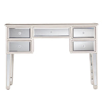 UPT-157133 The Urban Port Mirror Console Table/Sofa Console Table, Silver & Clear