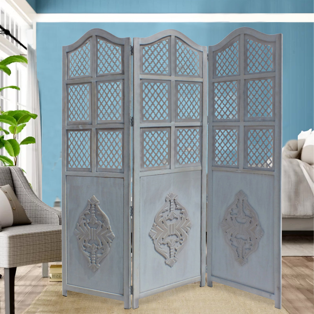 Hanging Room Divider Blue Marble Texture with Curly Veins It can be Used  for 12 Pieces Decorative Screen Panels PVC Room Divider Panels for Living