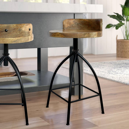 Buy Pia 25-31 Inch Industrial Style Counter Height Stool with