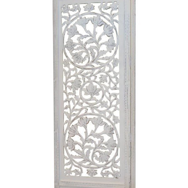 Benzara UPT-176788 Handcrafted Wooden 4 Panel Room Divider Screen ...