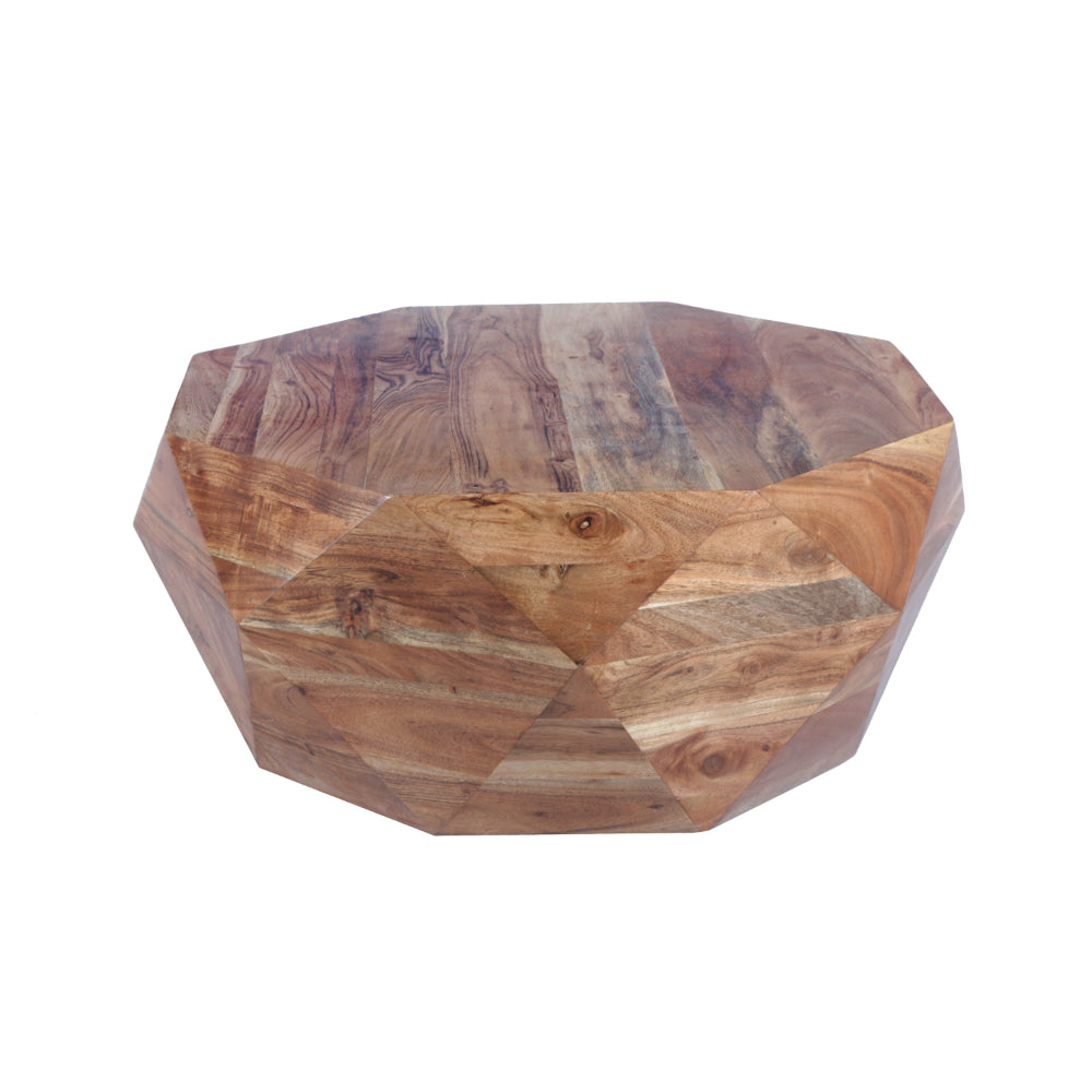 The Urban Port 33 Inch Diamond Shape Acacia Wood Coffee Table With