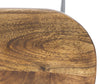 Mango Wood Saddle Seat Bar Stool With Iron Rod Legs, Brown and Black - UPT-183797