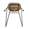 Mango Wood Saddle Seat Bar Stool With Iron Rod Legs, Brown and Black - UPT-183797