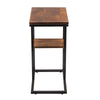 Iron Framed Mango Wood Accent Table with Lower Shelf, Brown - UPT-184808