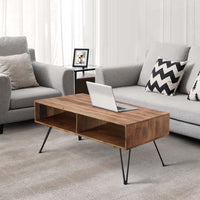 The Urban Port 42 Inch Handcrafted Mango Wood Coffee Table with Metal ...