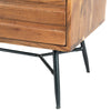 3 Drawer Wooden Chest with Slanted Metal Base, Brown and Black - UPT-195127